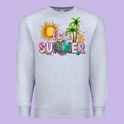 Hello Summer With Sun Premium Sweatshirt Designed By Texasbilliewilder