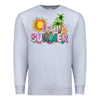 Heather Grey hello summer with sun Premium Sweatshirt - texasbilliewilder