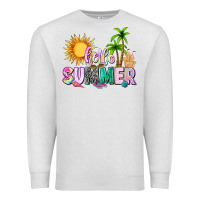 Oatmeal Heather hello summer with sun Premium Sweatshirt - texasbilliewilder