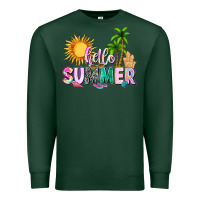 Sports Green hello summer with sun Premium Sweatshirt - texasbilliewilder