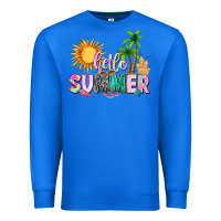 True Royal hello summer with sun Premium Sweatshirt - texasbilliewilder