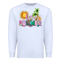 White hello summer with sun Premium Sweatshirt - texasbilliewilder
