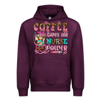 Mauve Wine coffee gives me nurse power Urban Hoodie - AdoDesignShop