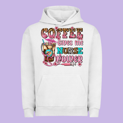 Coffee Gives Me Nurse Power Urban Hoodie Designed By Adodesignshop
