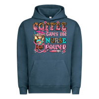 Pigment Midnight Navy coffee gives me nurse power Urban Hoodie - AdoDesignShop