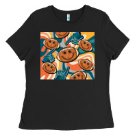 Black football smiley face Ladies Tee - BarkalooDesign