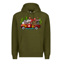 Army Green ma medical assistant nurse truck with cactus and sunflowers Premium Hoodie - AdoDesignShop