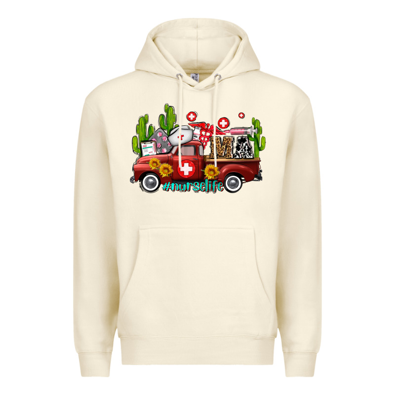 Ma Medical Assistant Nurse Truck With Cactus And Sunflowers Premium Hoodie by AdoDesignShop | Teevron