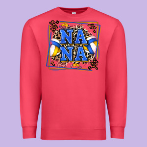 Volleyball Nana With Leopard Premium Sweatshirt Designed By Zillion Design Studio