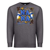 Charcoal Heather volleyball nana with leopard Premium Sweatshirt - Zillion Design Studio