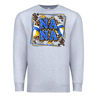 Heather Grey volleyball nana with leopard Premium Sweatshirt - Zillion Design Studio