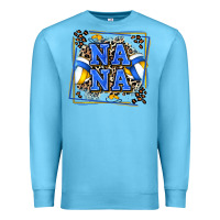 Ocean Blue volleyball nana with leopard Premium Sweatshirt - Zillion Design Studio