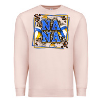Pale Pink volleyball nana with leopard Premium Sweatshirt - Zillion Design Studio