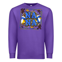 Purple volleyball nana with leopard Premium Sweatshirt - Zillion Design Studio