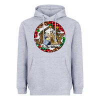 Heather Grey Christmas Joy To The World Heavyweight Hoodie - RanaPortraitStore