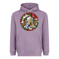 Lavender Christmas Joy To The World Heavyweight Hoodie - RanaPortraitStore