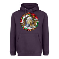Plum Christmas Joy To The World Heavyweight Hoodie - RanaPortraitStore
