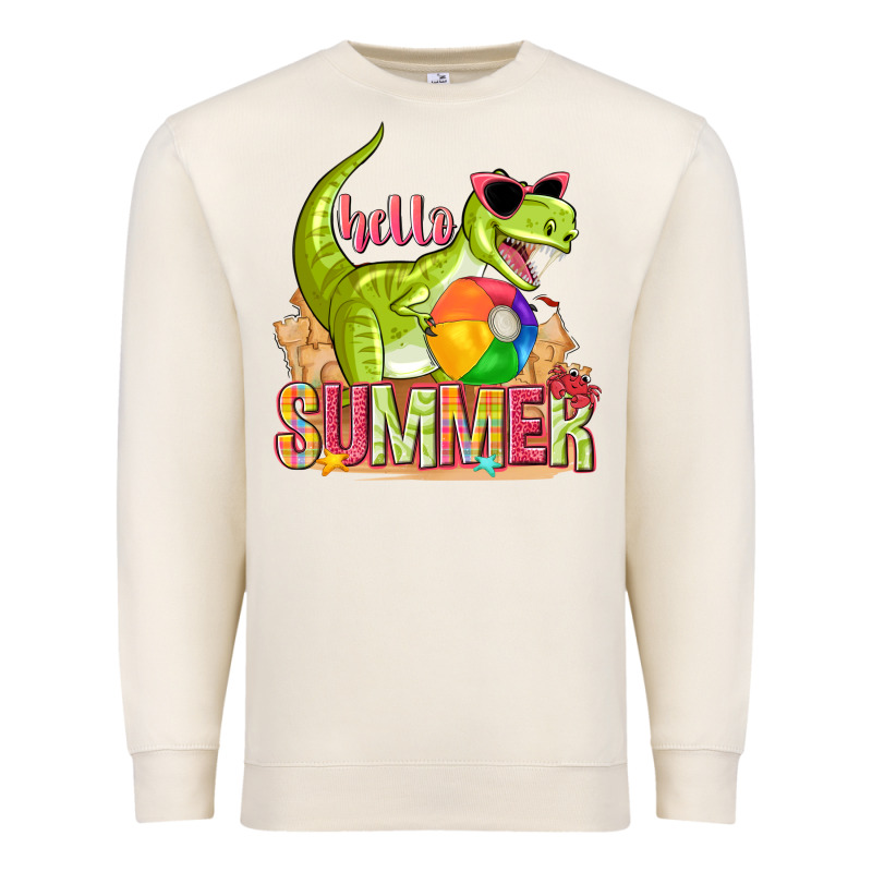 Hello Summer Rex Premium Sweatshirt by texasbilliewilder | Teevron