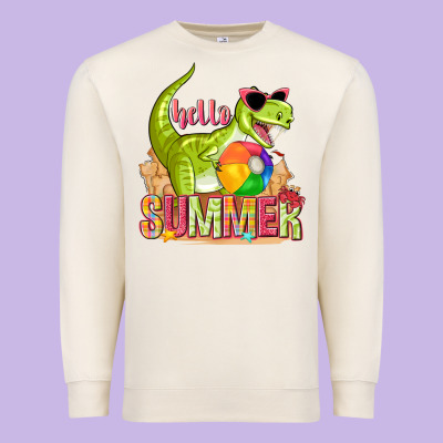 Hello Summer Rex Premium Sweatshirt Designed By Texasbilliewilder