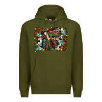 Army Green christmas indian headdress Premium Hoodie - JahusDesignShop