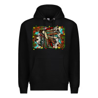 Black christmas indian headdress Premium Hoodie - JahusDesignShop
