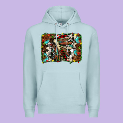 Christmas Indian Headdress Premium Hoodie Designed By Jahusdesignshop