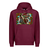 Burgundy christmas indian headdress Premium Hoodie - JahusDesignShop