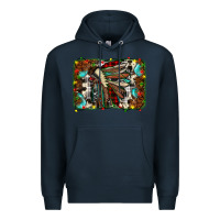 Navy christmas indian headdress Premium Hoodie - JahusDesignShop