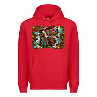 Red christmas indian headdress Premium Hoodie - JahusDesignShop