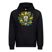 Black bull skull gemstone cactus leopard sunflower Urban Hoodie - Artiststas