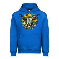 Cobalt bull skull gemstone cactus leopard sunflower Urban Hoodie - Artiststas