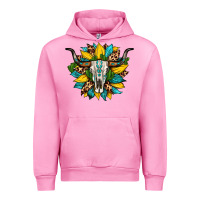 Fuchsia Pink bull skull gemstone cactus leopard sunflower Urban Hoodie - Artiststas