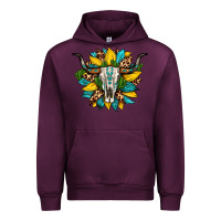 Mauve Wine bull skull gemstone cactus leopard sunflower Urban Hoodie - Artiststas