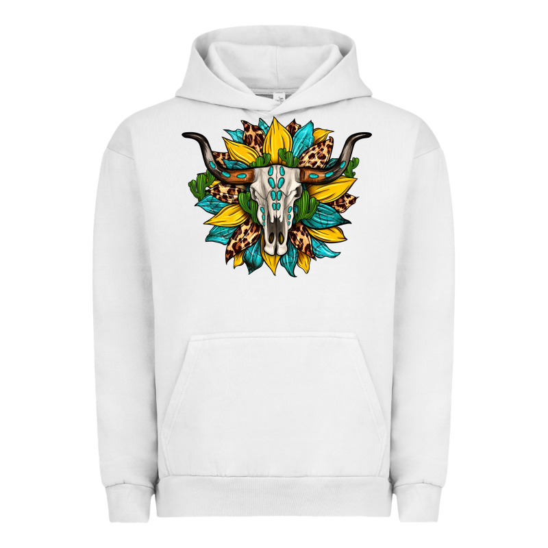 Bull Skull Gemstone Cactus Leopard Sunflower Urban Hoodie by Artiststas | Teevron