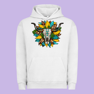 Bull Skull Gemstone Cactus Leopard Sunflower Urban Hoodie Designed By Artiststas