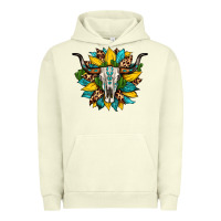 Pigment Pistachio bull skull gemstone cactus leopard sunflower Urban Hoodie - Artiststas