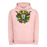 Pigment Salmon bull skull gemstone cactus leopard sunflower Urban Hoodie - Artiststas