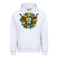 White bull skull gemstone cactus leopard sunflower Urban Hoodie - Artiststas