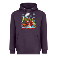 Plum merry christmas polar express Heavyweight Hoodie - Zillion Design Studio
