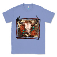Colony Blue Western Bull Skull Classic Tee - FaDigitalArtStudio