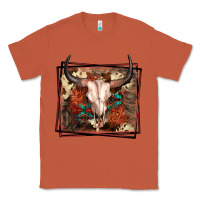 Copper Western Bull Skull Classic Tee - FaDigitalArtStudio