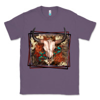 Lavender Western Bull Skull Classic Tee - FaDigitalArtStudio