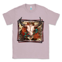 Lilac Western Bull Skull Classic Tee - FaDigitalArtStudio