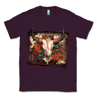Plum Western Bull Skull Classic Tee - FaDigitalArtStudio