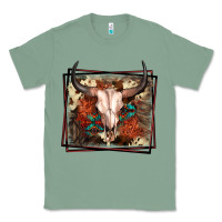 Sage Western Bull Skull Classic Tee - FaDigitalArtStudio