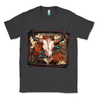 Smoke Western Bull Skull Classic Tee - FaDigitalArtStudio