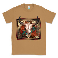 Toasted Coconut Western Bull Skull Classic Tee - FaDigitalArtStudio
