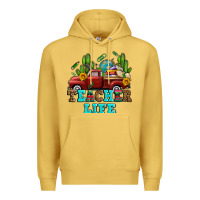 Antique Gold teacher life western truck and books Premium Hoodie - AdoDesignShop