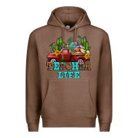 Chestnut teacher life western truck and books Premium Hoodie - AdoDesignShop