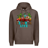 Coffee teacher life western truck and books Premium Hoodie - AdoDesignShop